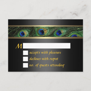 Peacock Wedding RSVP Kaartje