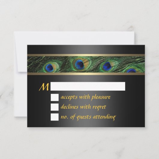 Peacock Wedding RSVP Kaartje (Voorkant)