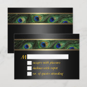 Peacock Wedding RSVP Kaartje (Voorkant / Achterkant)