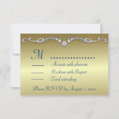 Peacock Wedding RSVP Weddenschappen (Achterkant)