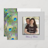 Peacock Wedding Save the Date Aankondigingskaart (Voorkant / Achterkant)