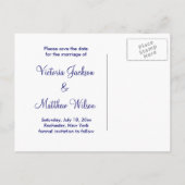 Peacock Wedding Save the Date Aankondigingskaart (Achterkant)