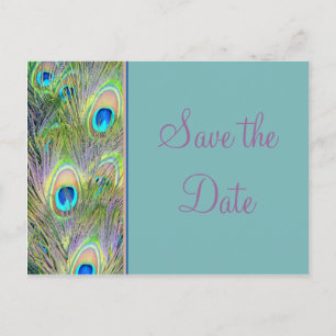 Peacock Wedding Save the Date Aankondigingskaart