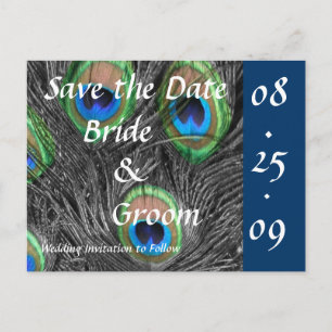 Peacock Wedding Save the Date Aankondigingskaart