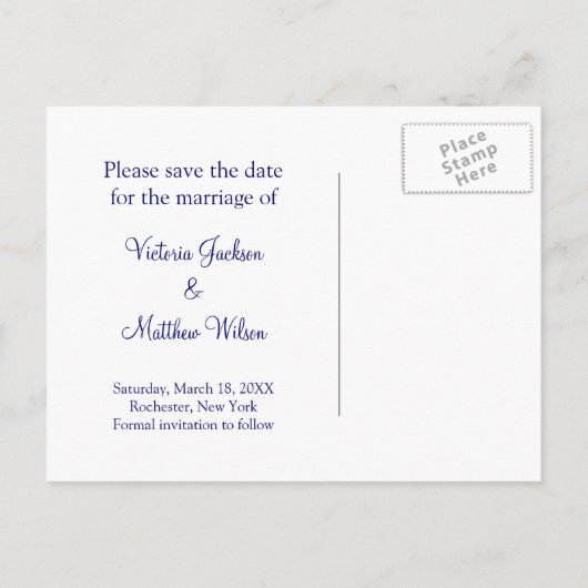 Peacock Wedding Save the Date Aankondigingskaart (Achterkant)