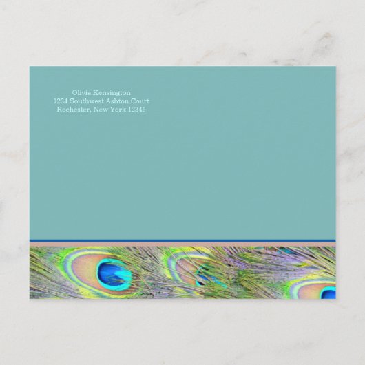 Peacock Wedding Save the Date Aankondigingskaart (Achterkant)