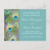 Peacock Wedding Save the Date Aankondigingskaart (Voorkant)