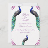 Peacock Wedding Save the Date Bedankkaart (Voorkant)