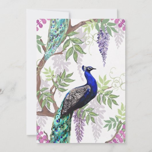 Peacock Wedding Save the Date Bedankkaart (Achterkant)