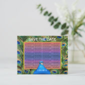 Peacock Wedding Save the Date Briefkaart (Staand voorkant)