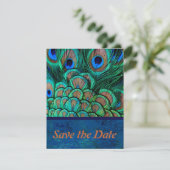 Peacock Wedding Save the Date Card (Staand voorkant)
