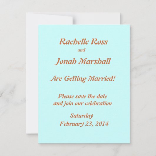 Peacock Wedding Save the Date Card (Achterkant)