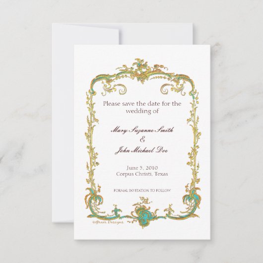 Peacock Wedding Save the Date Invitation (Voorkant)