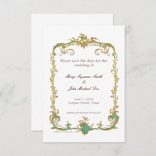 Peacock Wedding Save the Date Invitation (Voorkant / Achterkant)