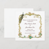 Peacock Wedding Save the Date Invitation (Voorkant / Achterkant)