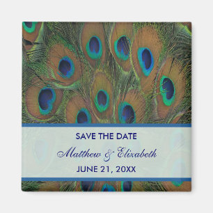 Peacock Wedding Save the Date Magneet