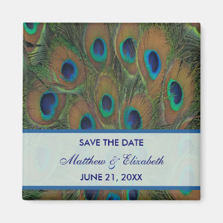 Peacock Wedding Save the Date Magneet
