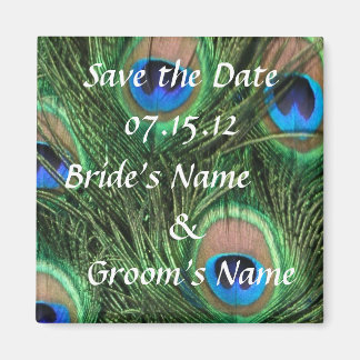 Peacock Wedding Save the Date Magneet