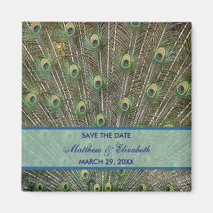 Peacock Wedding Save the Date Magneet