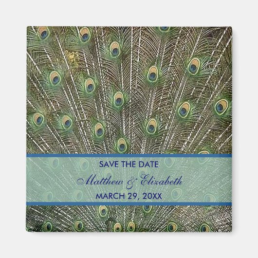 Peacock Wedding Save the Date Magneet (Voorkant)