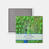 Peacock Wedding Save the Date Magneet (Voorkant / Achterkant)