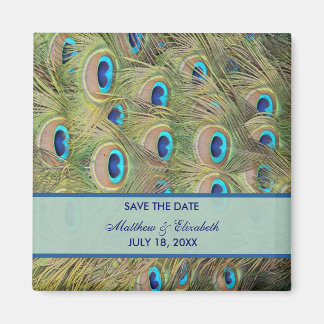 Peacock Wedding Save the Date Magneet