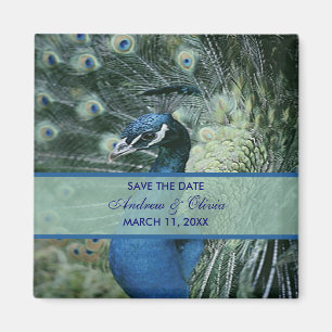 Peacock Wedding Save the Date Magneet