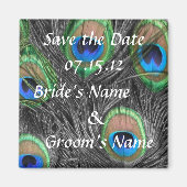 Peacock Wedding Save the Date Magnet (Voorkant)