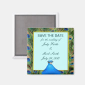 Peacock Wedding Save the Date Magnet (Voorkant / Achterkant)