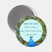 Peacock Wedding Save the Date Magnet (Voorkant / Achterkant)