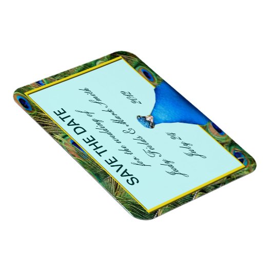 Peacock Wedding Save the Date Magnet Magneet (Rechterzijde)