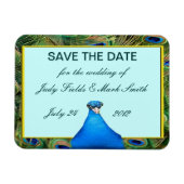 Peacock Wedding Save the Date Magnet Magneet (Horizontaal)