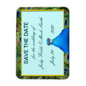 Peacock Wedding Save the Date Magnet Magneet (Verticaal)