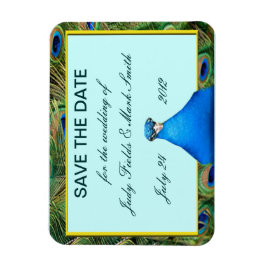 Peacock Wedding Save the Date Magnet Magneet