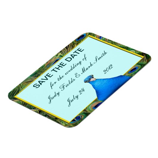 Peacock Wedding Save the Date Magnet Magneet (Linkerzijde)