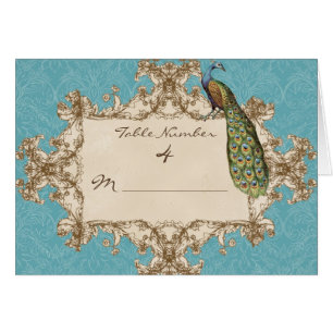  Peacock Wedding Table Number Zitkaarten