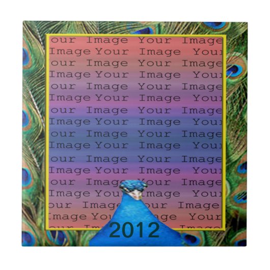 Peacock Wedding Tegel Tegeltje (Voorkant)