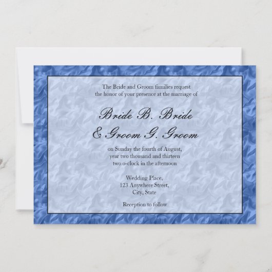 Peacock Wedding Theme 1 (Blauw) Kaart (Achterkant)