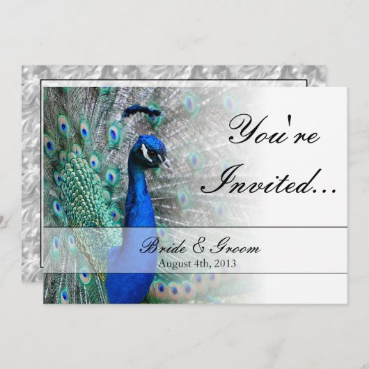 Peacock Wedding Theme 1 Kaart (Voorkant / Achterkant)