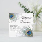Peacock Wedding uitnodiging (Staand voorkant)