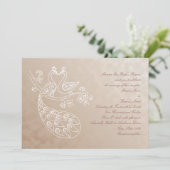 Peacock Wedding-uitnodiging, Alpana-stijl Kaart (Staand voorkant)