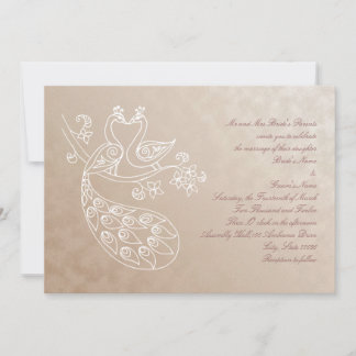 Peacock Wedding-uitnodiging, Alpana-stijl Kaart