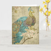 Peacock - Wenskaart Kaart (Gele Bloem)