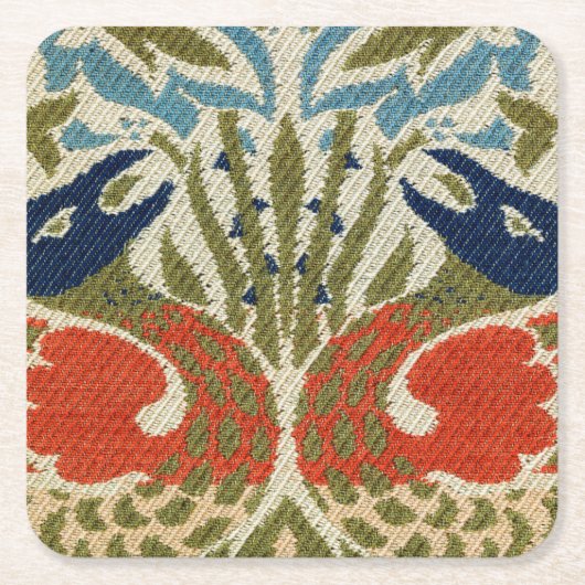 Peacock, William Morris Kartonnen Onderzetters (Voorkant)