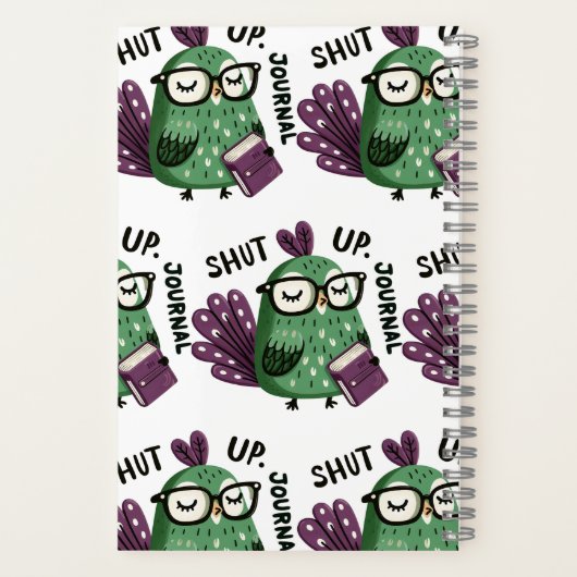 Peacock with Journal beroemd gemaakt door "Shut Up Notitieboek (Achterkant)