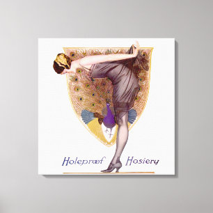  Peacock Woman Flapper  Canvas Afdruk