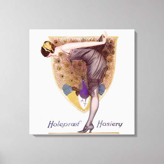 Peacock Woman Flapper Canvas Afdruk (Voorkant)