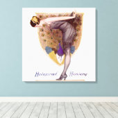 Peacock Woman Flapper Canvas Afdruk (Insitu (Houten vloer))