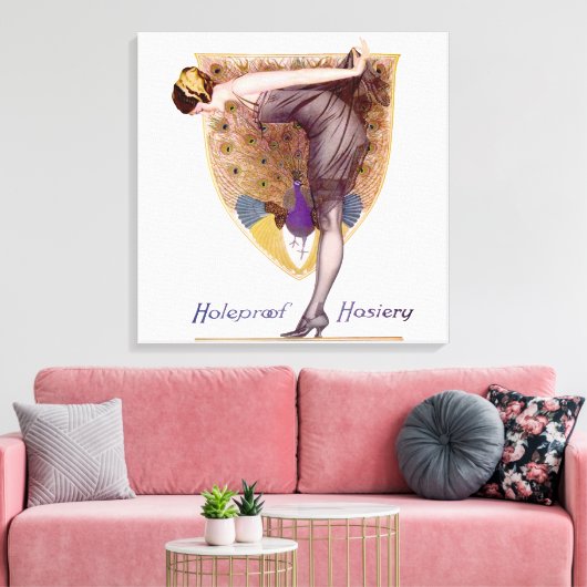  Peacock Woman Flapper  Canvas Afdruk (Insitu (Woonkamer))