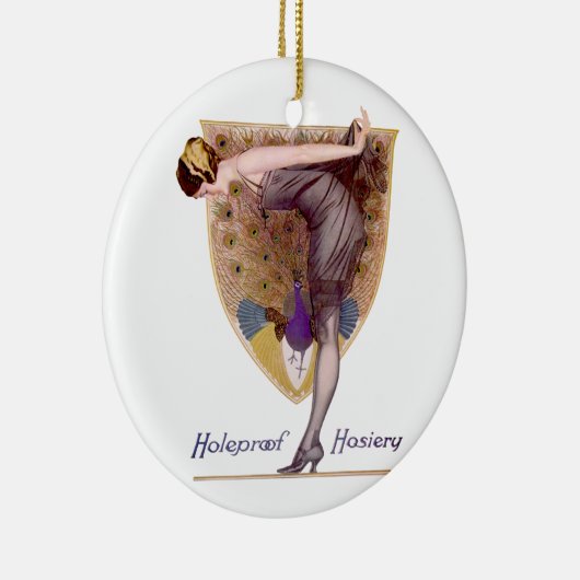 Peacock Woman Flapper Keramisch Ornament (Rechts)